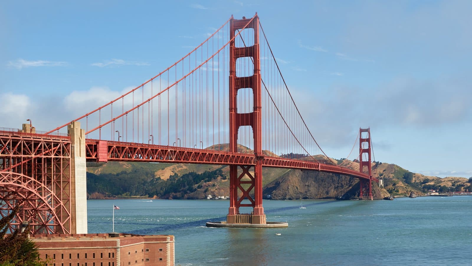 The Golden Gate Bridge crossing the bay